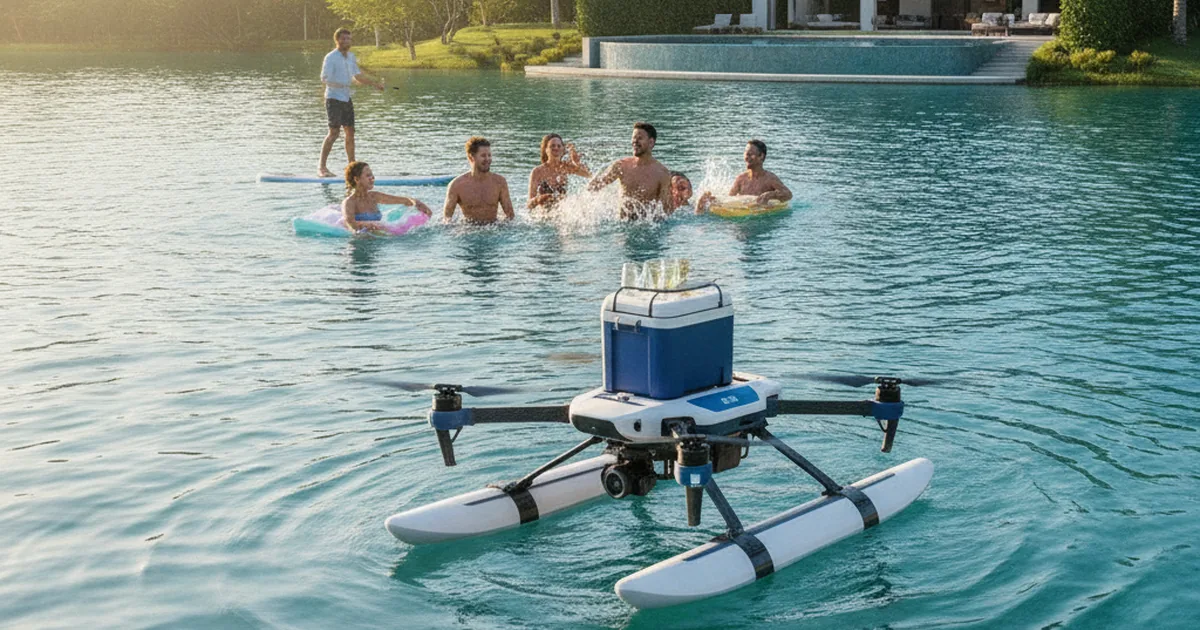 Drohne für den Pool oder See: Sommerliche Erfrischung aus der Luft festhalten