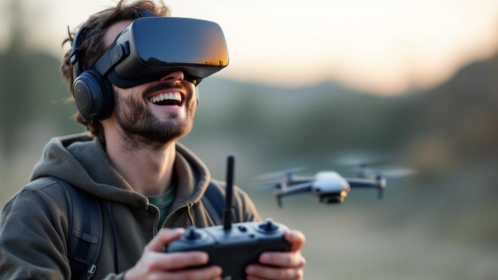 FPV Pilot mit Brille