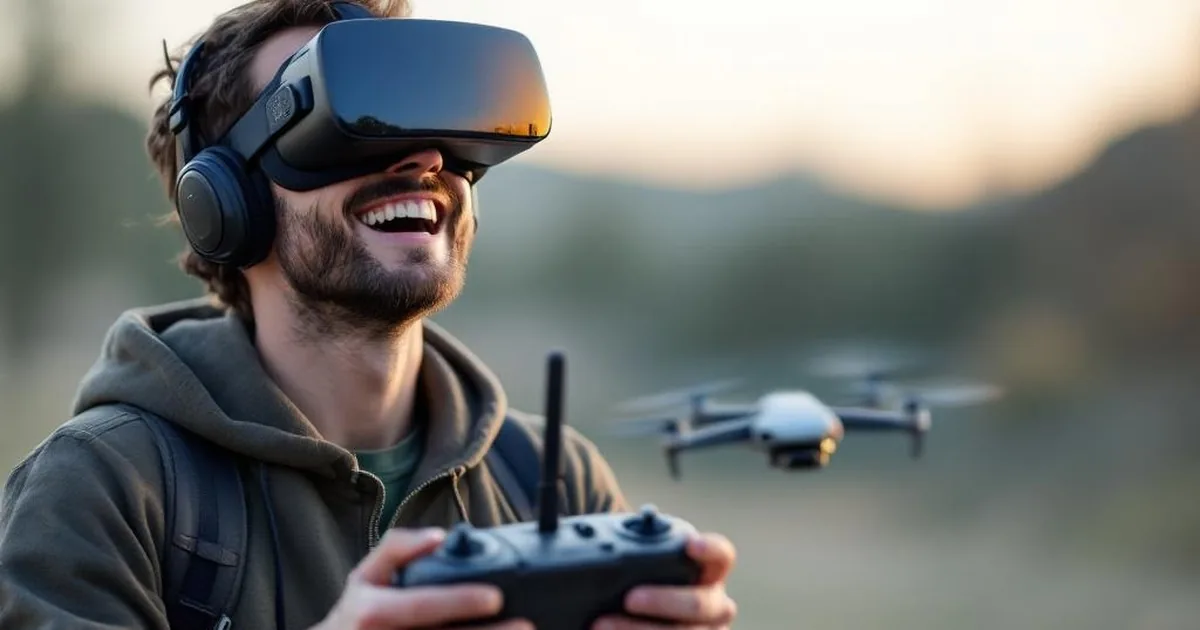 FPV Pilot mit Brille
